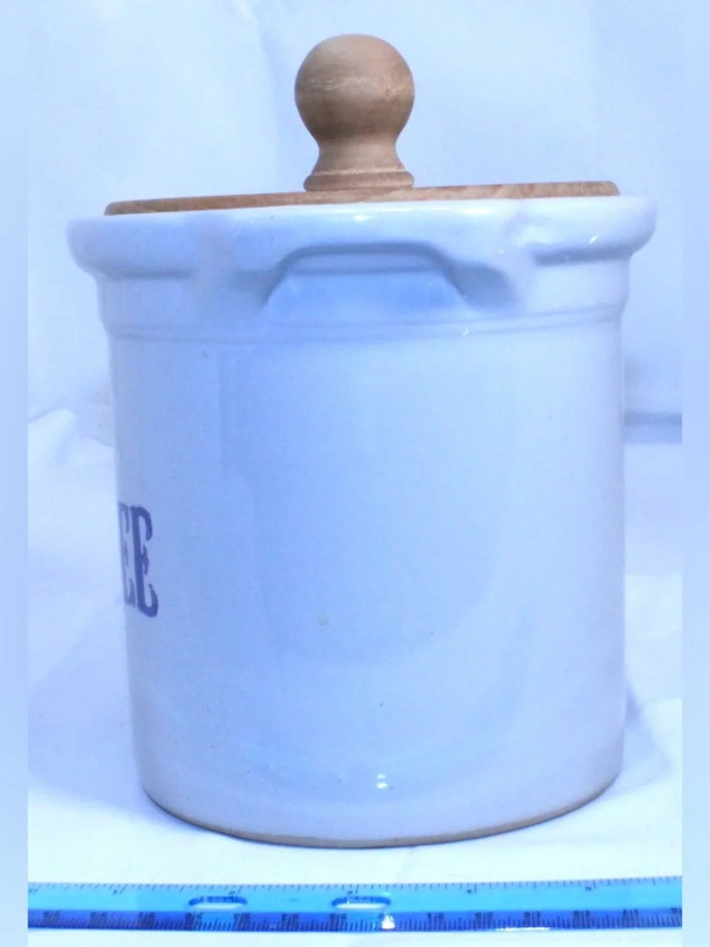 Vintage MCM Monmouth Pottery Coffee Crock USA Americana